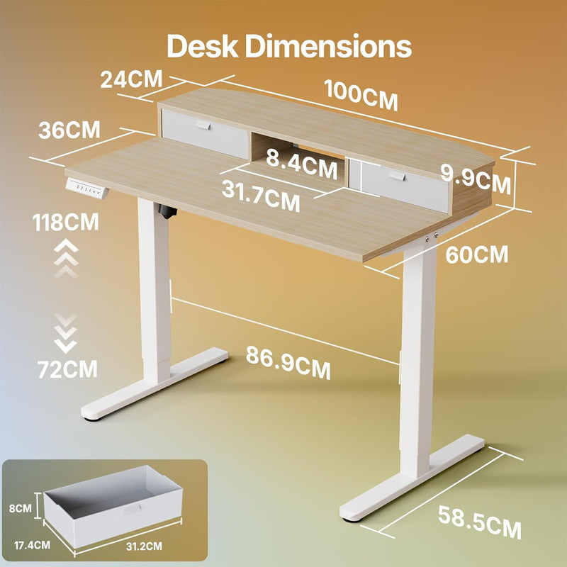 Standing Desk with Drawers