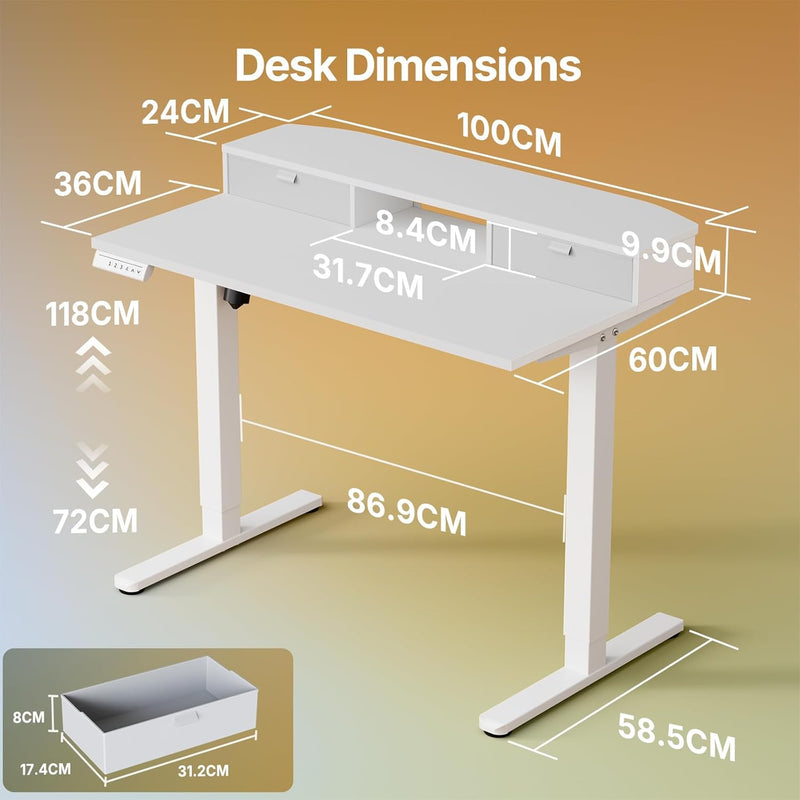 Standing Desk with Drawers