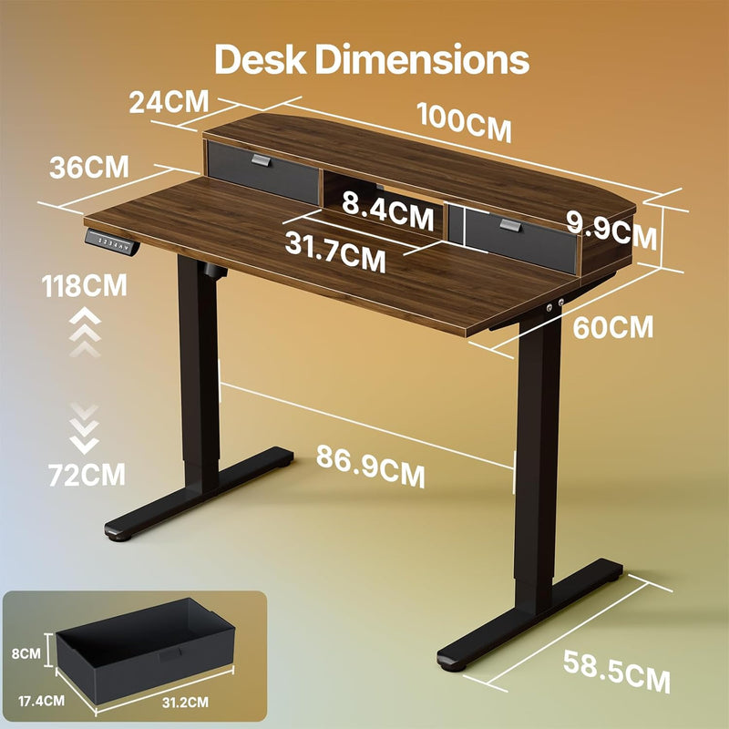 Standing Desk with Drawers