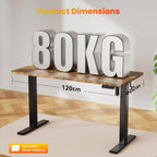 Electric Standing Desk 120 X 60CM Rustic