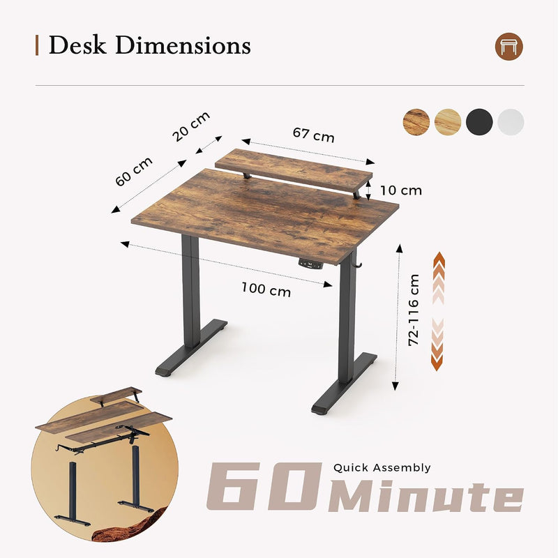 Electric Standing Desk 2 Memory Buttons for Stand