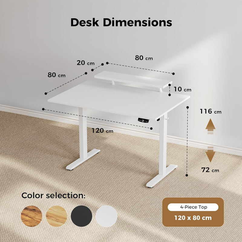Electric Standing Desk 2 Memory Buttons Height