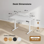 Electric Standing Desk 2 Memory Buttons Height