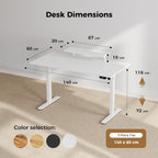 Electric Standing Desk 2 Memory Buttons Height