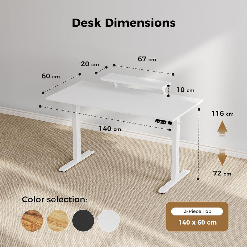 Electric Standing Desk 2 Memory Buttons Height