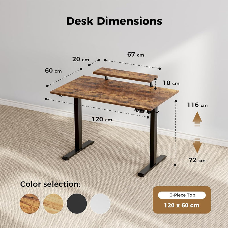 Electric Standing Desk 2 Memory Buttons Height