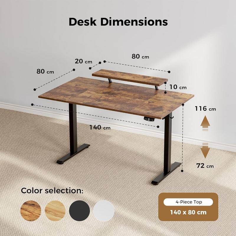 Electric Standing Desk 2 Memory Buttons Height