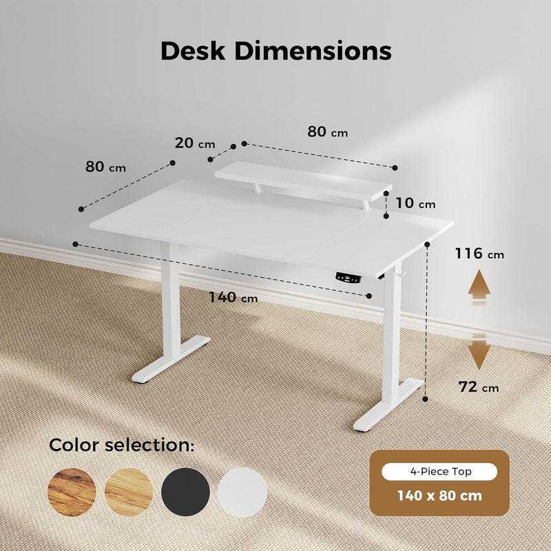 Electric Standing Desk 2 Memory Buttons Height