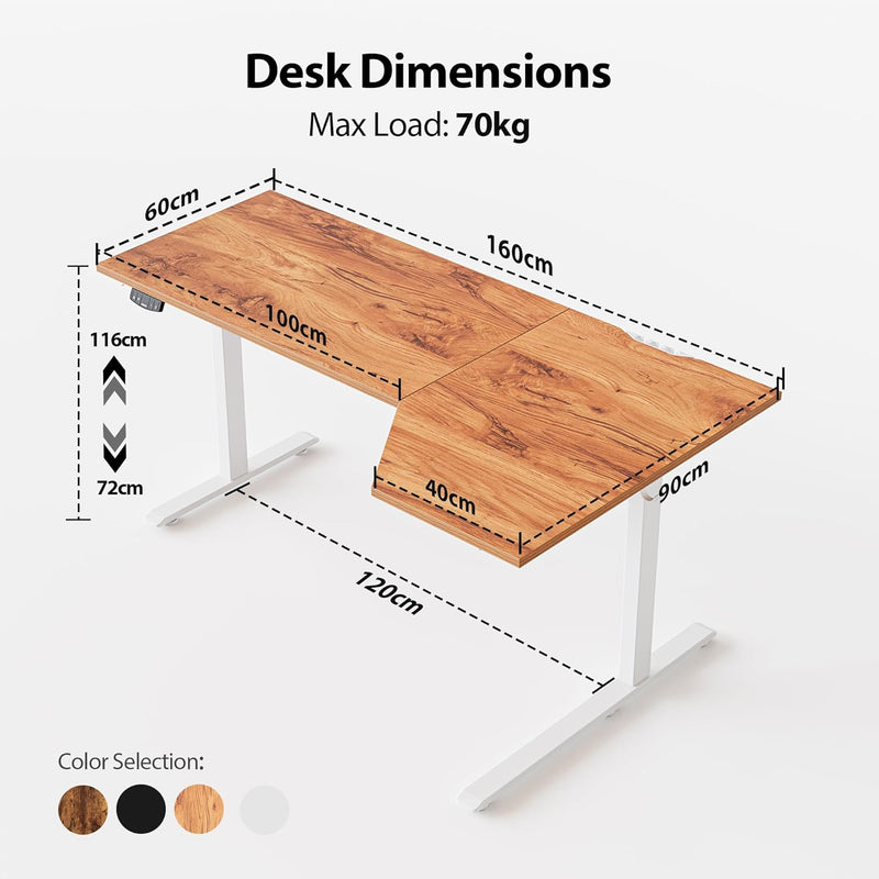 Electric Standing Desk 2 Memory Buttons Height