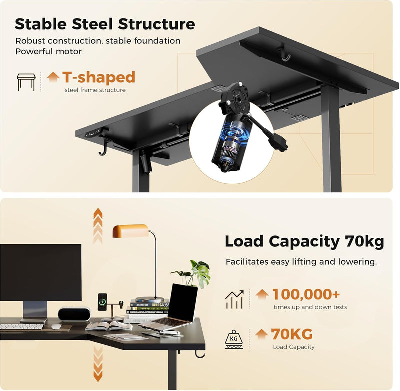 Electric Standing Desk 2 Memory Buttons Height