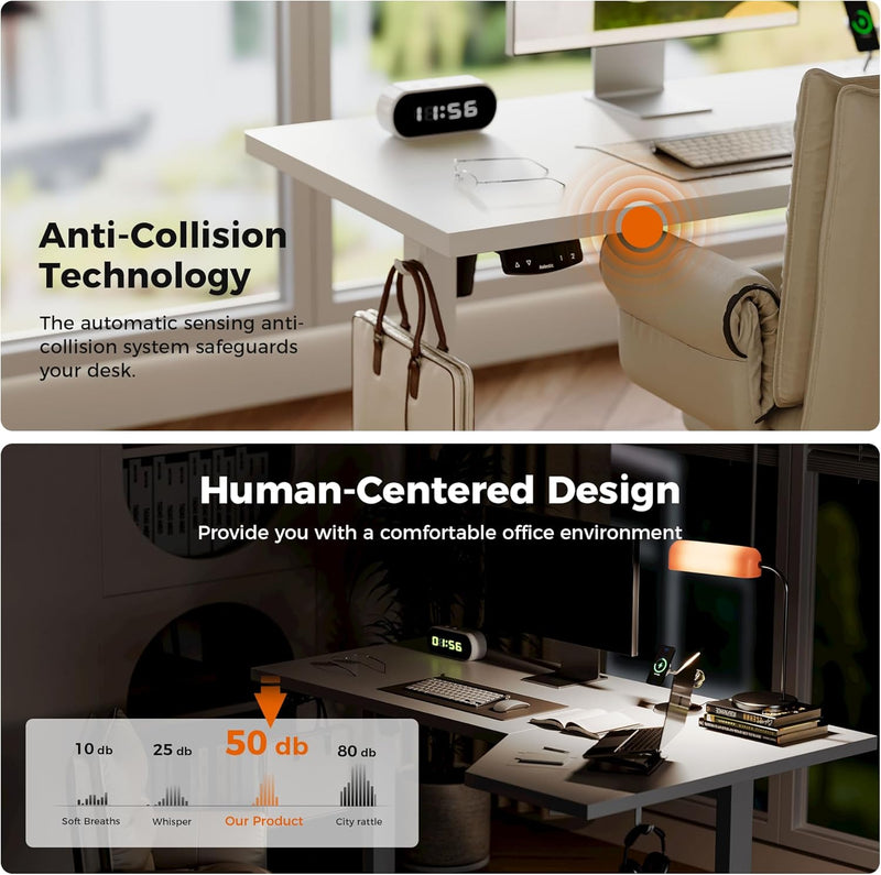 Electric Standing Desk 2 Memory Buttons Height