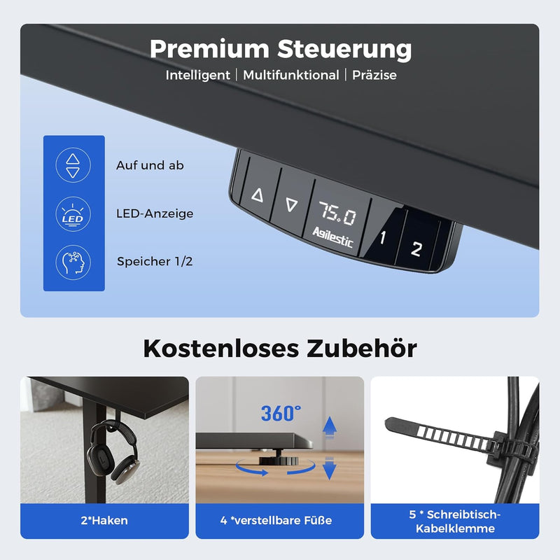 Electric Standing Desk 2 Memory Buttons Height
