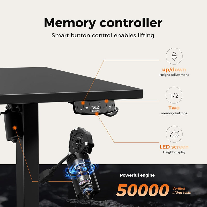 Electric Standing Desk 2 Memory Buttons Height