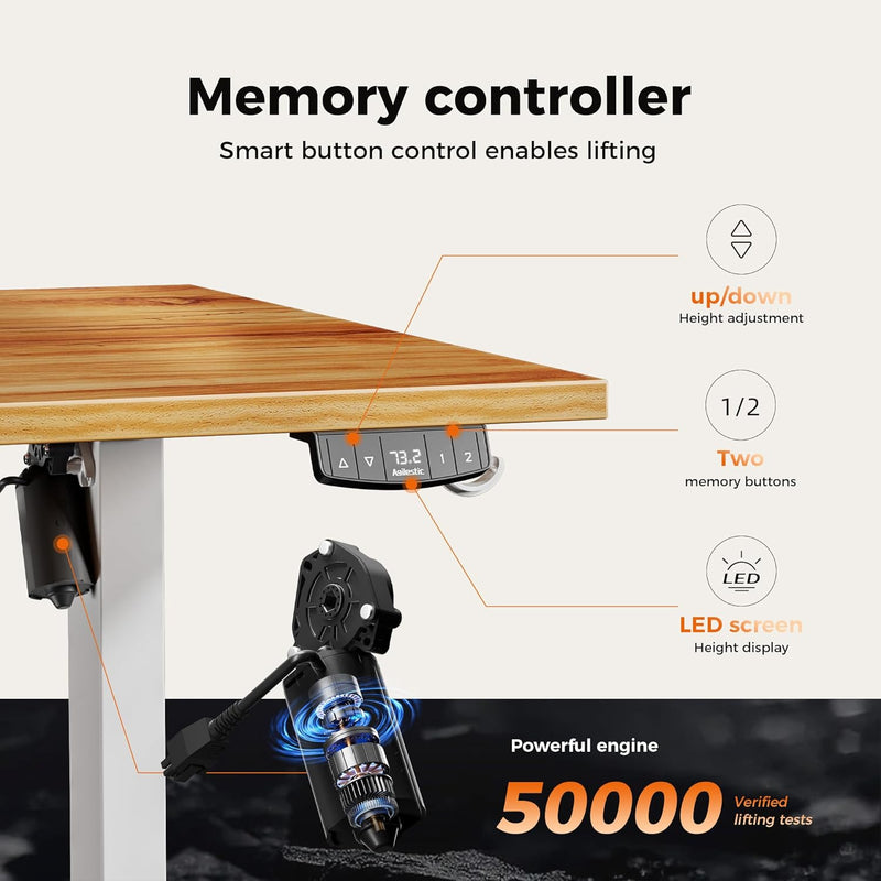 Electric Standing Desk 2 Memory Buttons Height