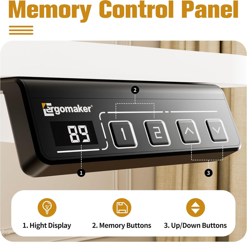 Electric Standing Desk 2 Memory Heights Height