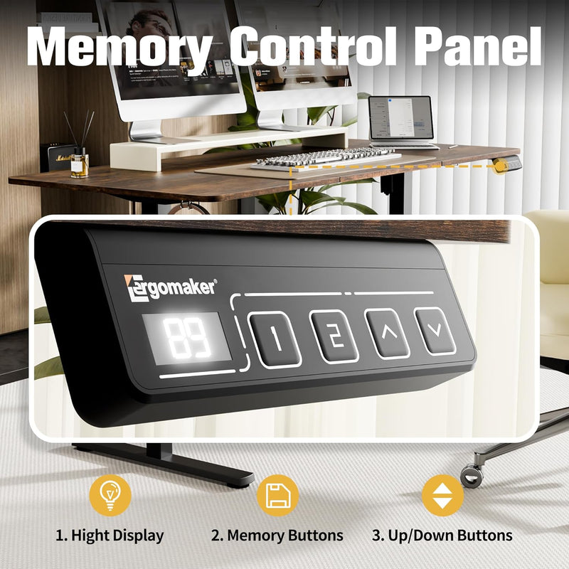 Electric Standing Desk 2 Memory Heights Height