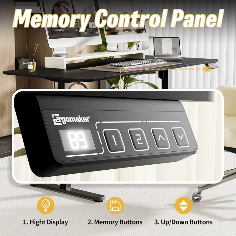 Electric Standing Desk 2 Memory Heights Height