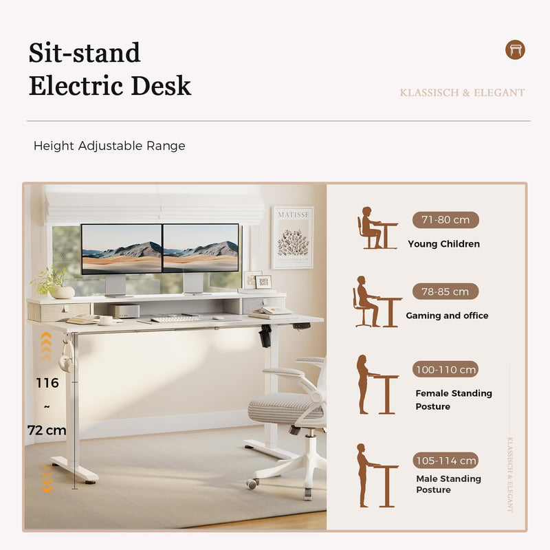 Electric Standing Desk LED Plug Movable Monitorstand