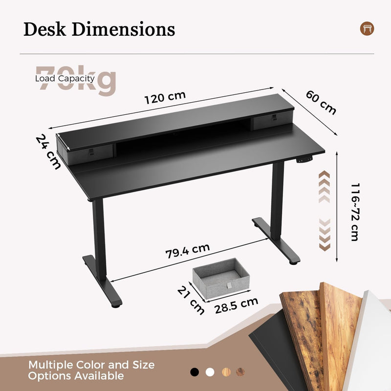 Electric Standing Desk LED Plug Movable Monitorstand