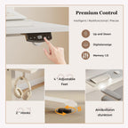 Electric Standing Desk LED Plug Movable Monitorstand