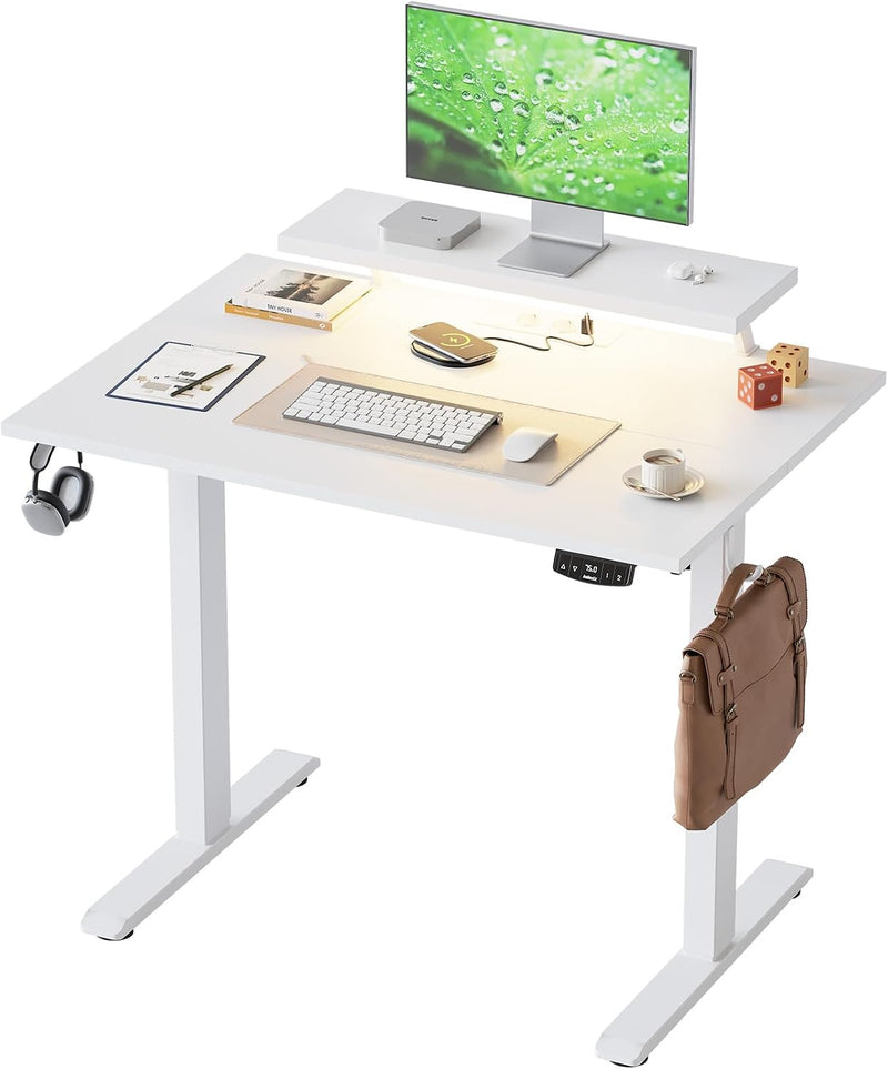 Electric Standing Desk LED Plug Movable Monitorstand