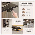 Electric Standing Desk LED Plug Movable Monitorstand