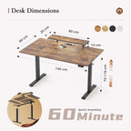 Electric Standing Desk LED Plug Movable Monitorstand