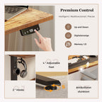 Electric Standing Desk LED Plug Movable Monitorstand