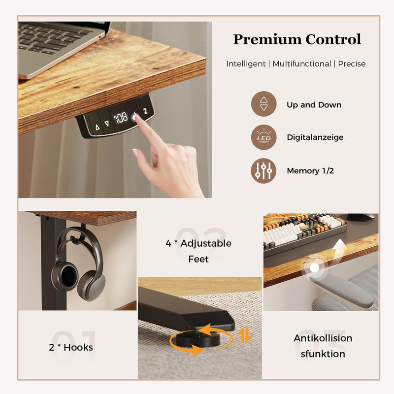 Electric Standing Desk LED Plug Movable Monitorstand