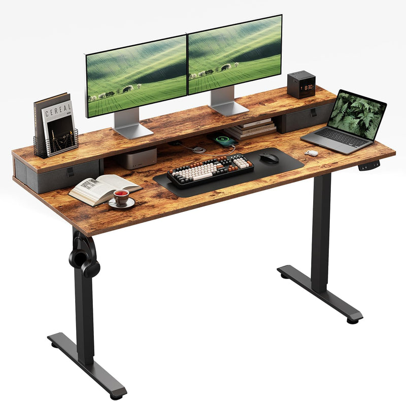 Electric Standing Desk LED Plug Movable Monitorstand