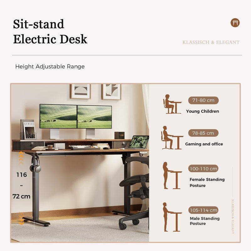 Electric Standing Desk LED Plug Movable Monitorstand