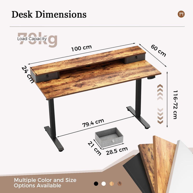 Electric Standing Desk LED Plug Movable Monitorstand