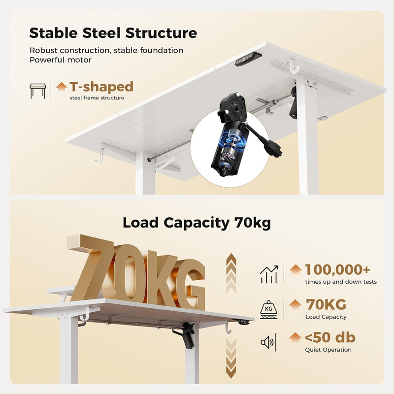 Electric Standing Desk LED Plug Movable Monitorstand
