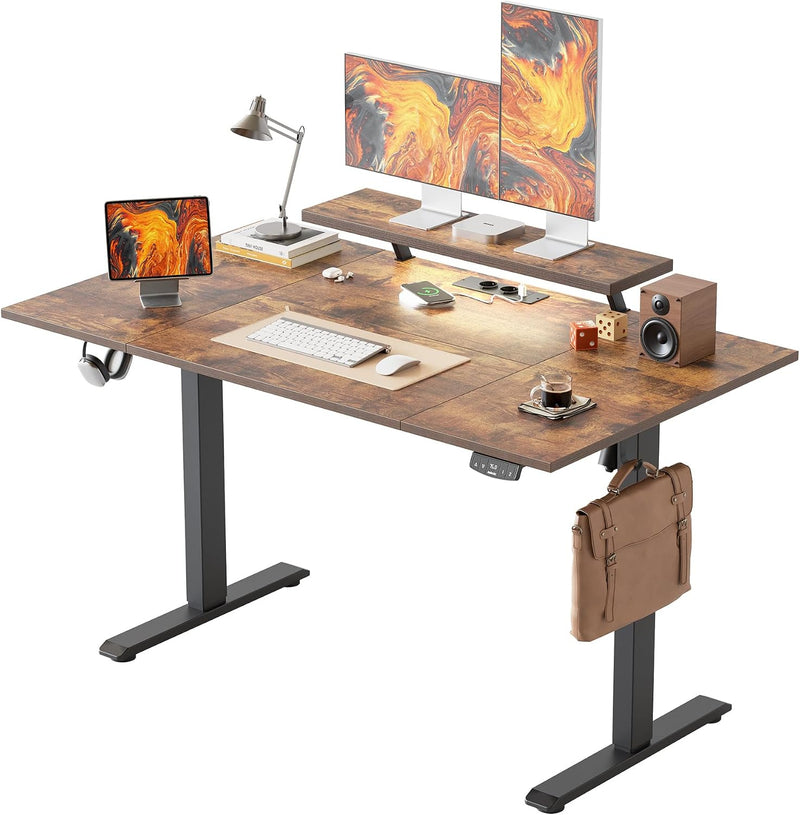 Electric Standing Desk LED Plug Movable Monitorstand