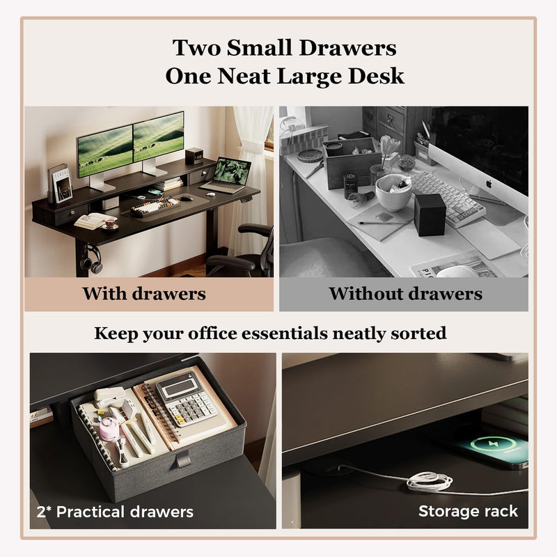 Electric Standing Desk LED Plug Movable Monitorstand