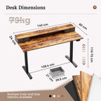 Electric Standing Desk LED Plug Movable Monitorstand