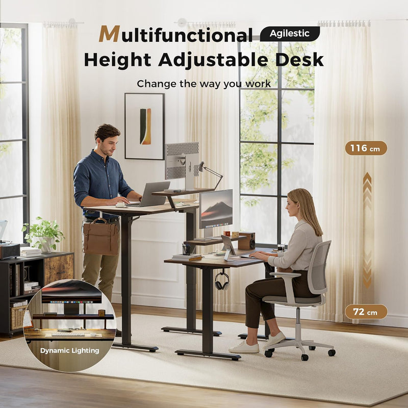 Electric Standing Desk LED Plug Movable Monitorstand