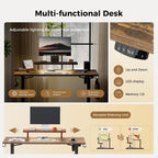 Electric Standing Desk LED Plug Movable Monitorstand
