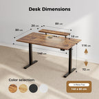 Electric Standing Desk LED Plug Movable Monitorstand