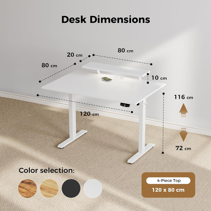Electric Standing Desk LED Plug Movable Monitorstand