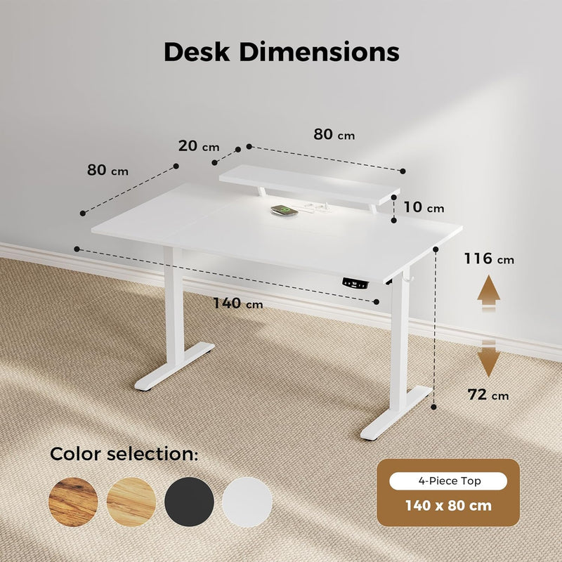 Electric Standing Desk LED Plug Movable Monitorstand