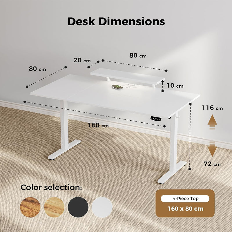 Electric Standing Desk LED Plug Movable Monitorstand