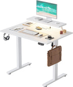 Electric Standing Desk with Movable Monitor Stand Height