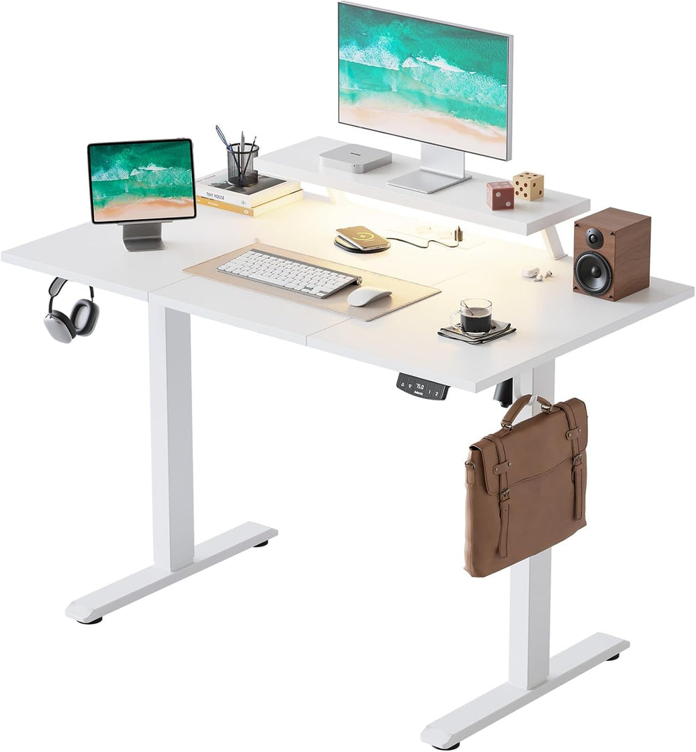 Electric Standing Desk LED Plug Movable Monitorstand