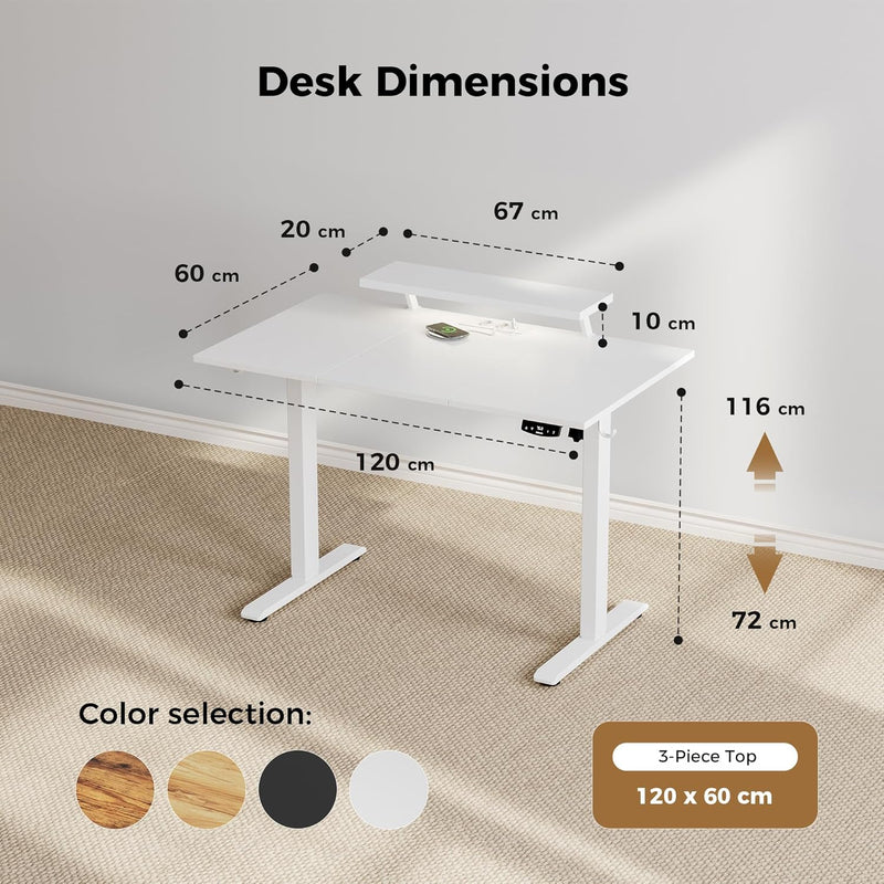 Electric Standing Desk LED Plug Movable Monitorstand