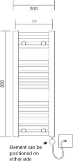 Electric Wifi Heated Towel Rail 500MM