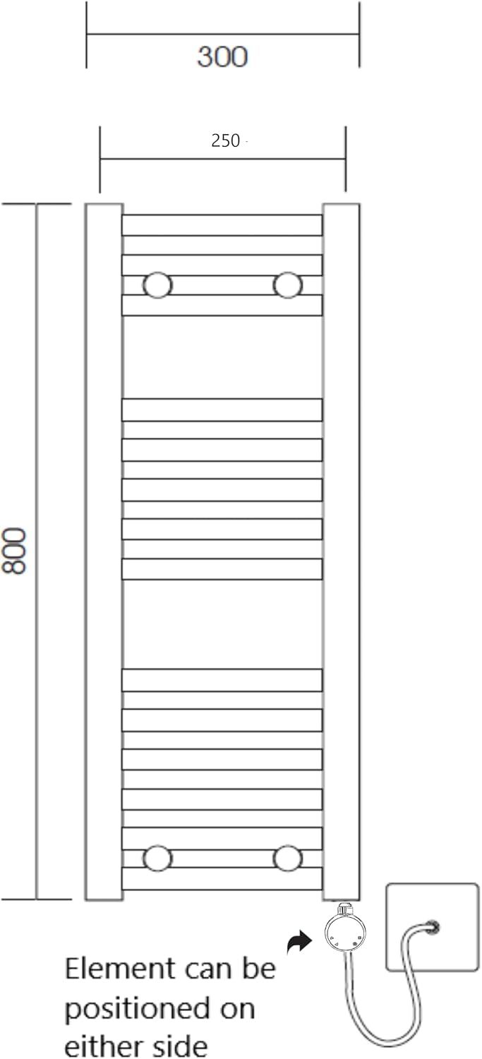 Electric Wifi Heated Towel Rail 500MM