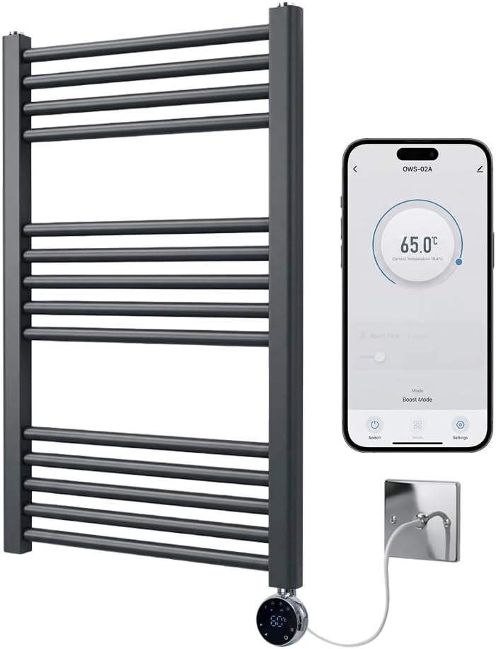 Electric Wifi Heated Towel Rail 500MM