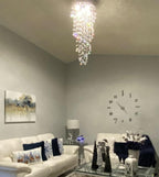 Elegant Spiral Crystal Chandelier Lights Clear K9 Raindrop