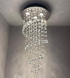 Elegant Spiral Crystal Chandelier Lights Clear K9 Raindrop